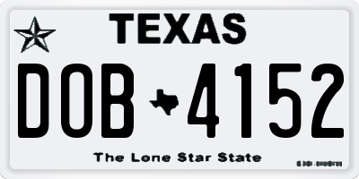 TX license plate DOB4152