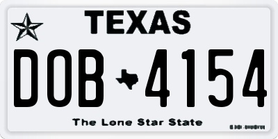 TX license plate DOB4154