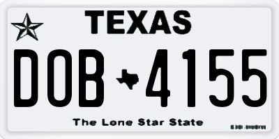 TX license plate DOB4155