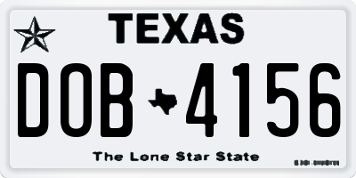 TX license plate DOB4156