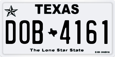 TX license plate DOB4161