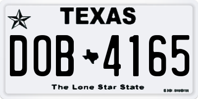 TX license plate DOB4165