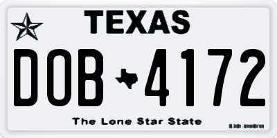 TX license plate DOB4172