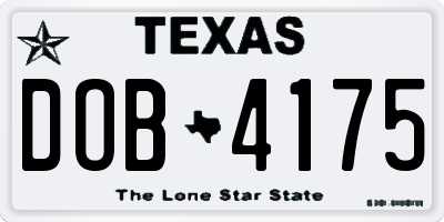 TX license plate DOB4175