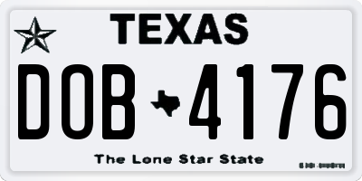 TX license plate DOB4176