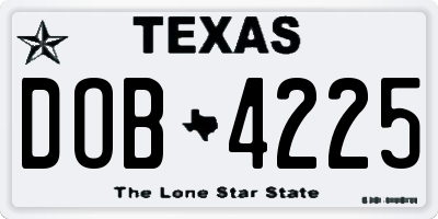 TX license plate DOB4225