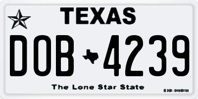 TX license plate DOB4239