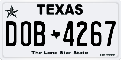 TX license plate DOB4267