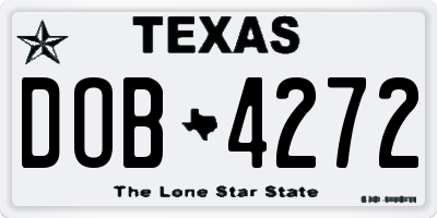 TX license plate DOB4272