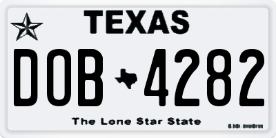 TX license plate DOB4282