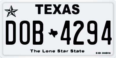 TX license plate DOB4294