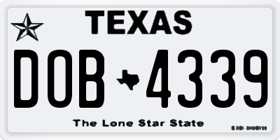 TX license plate DOB4339