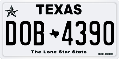 TX license plate DOB4390