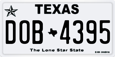 TX license plate DOB4395