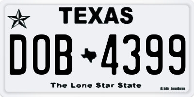 TX license plate DOB4399