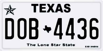 TX license plate DOB4436