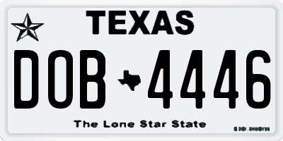 TX license plate DOB4446