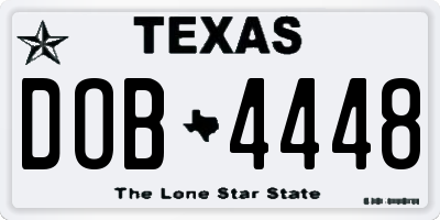 TX license plate DOB4448