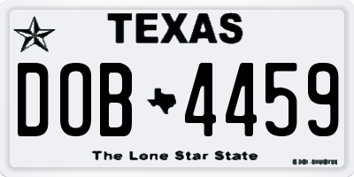 TX license plate DOB4459