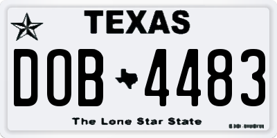 TX license plate DOB4483