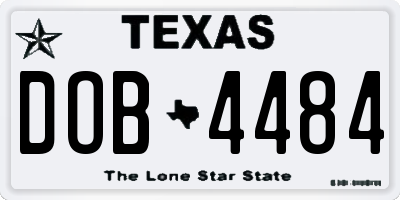 TX license plate DOB4484