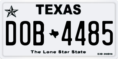 TX license plate DOB4485