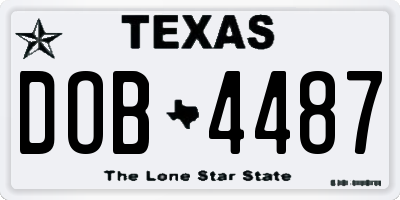 TX license plate DOB4487