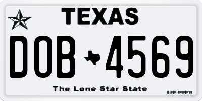TX license plate DOB4569