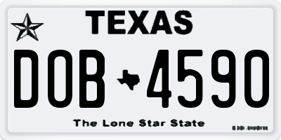 TX license plate DOB4590
