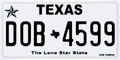 TX license plate DOB4599