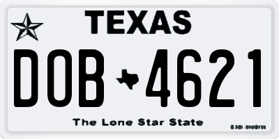 TX license plate DOB4621
