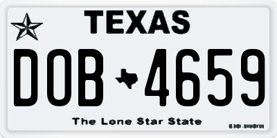 TX license plate DOB4659