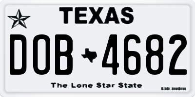 TX license plate DOB4682