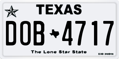 TX license plate DOB4717