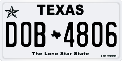 TX license plate DOB4806