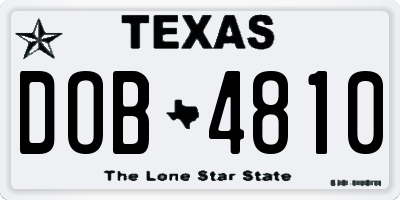 TX license plate DOB4810