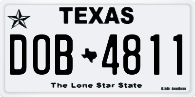 TX license plate DOB4811