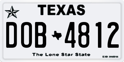 TX license plate DOB4812
