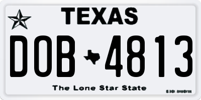 TX license plate DOB4813