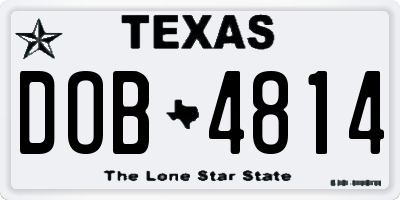 TX license plate DOB4814