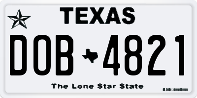 TX license plate DOB4821