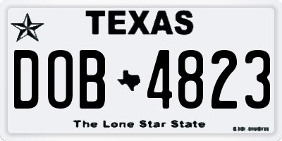 TX license plate DOB4823