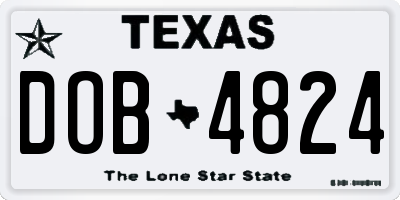 TX license plate DOB4824
