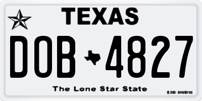 TX license plate DOB4827