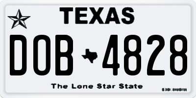 TX license plate DOB4828