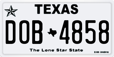 TX license plate DOB4858