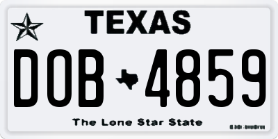 TX license plate DOB4859