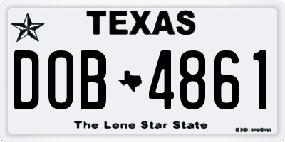 TX license plate DOB4861