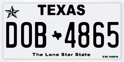 TX license plate DOB4865