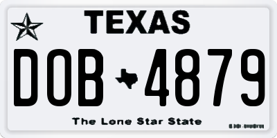 TX license plate DOB4879